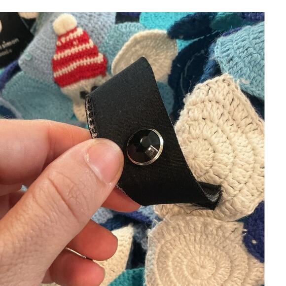 Vtg Michael Simon Embroidered Cardigan Sweater Crochet Christmas Snowman Novelty - Picture 9 of 9